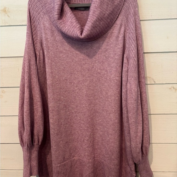 Anthropologie Lavender  Cowl Neck Sweater with Ribbed Texture in size XL - Picture 7 of 11